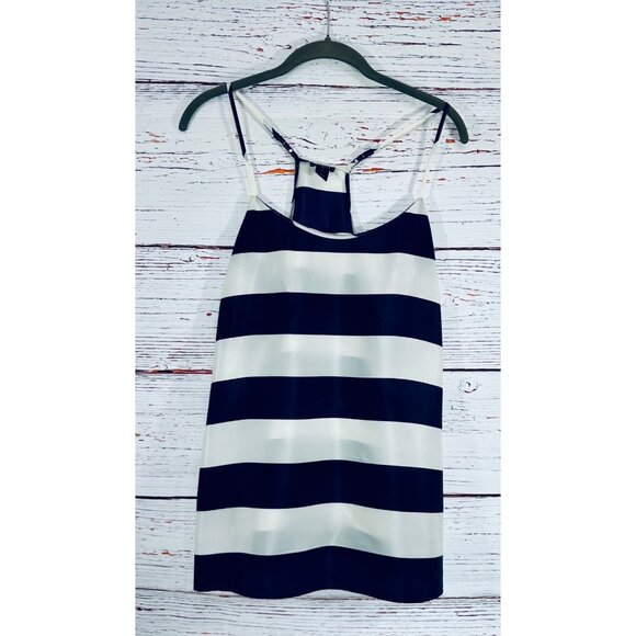 J Crew Outlet Navy & White Striped Sleeveless Halter Top Size 12 Sexy Nautical - Picture 3 of 11